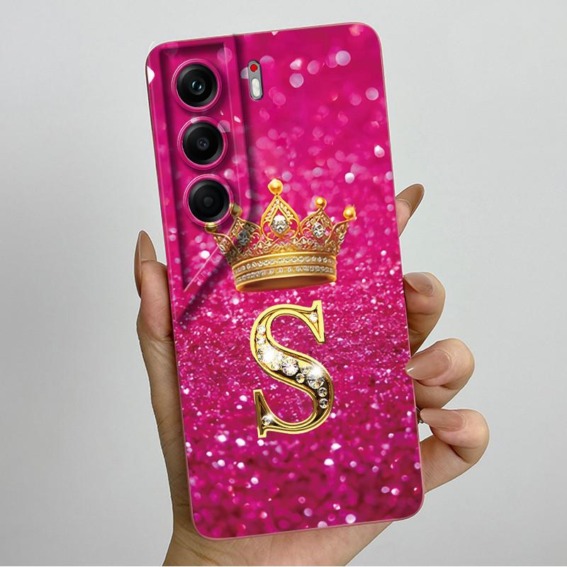 For Tecno Camon 40 Pro 4G 5G CM6 CM7 Case Crown Letter Silicone Soft Phone Cases For Tecno Camon40 Camera Protection Back Cover