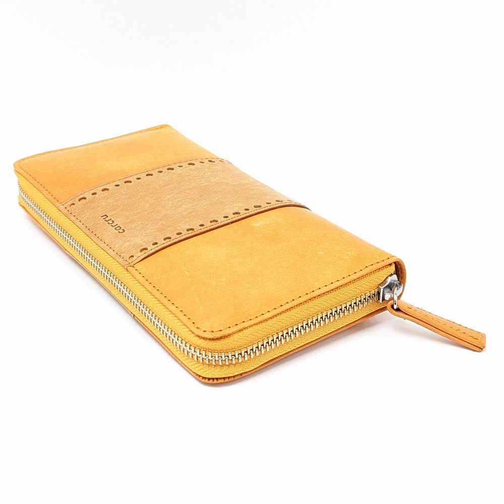 Karukuru Vegetable Series Round Zipper Long Wallet MOS-VG001 OrangeCamel