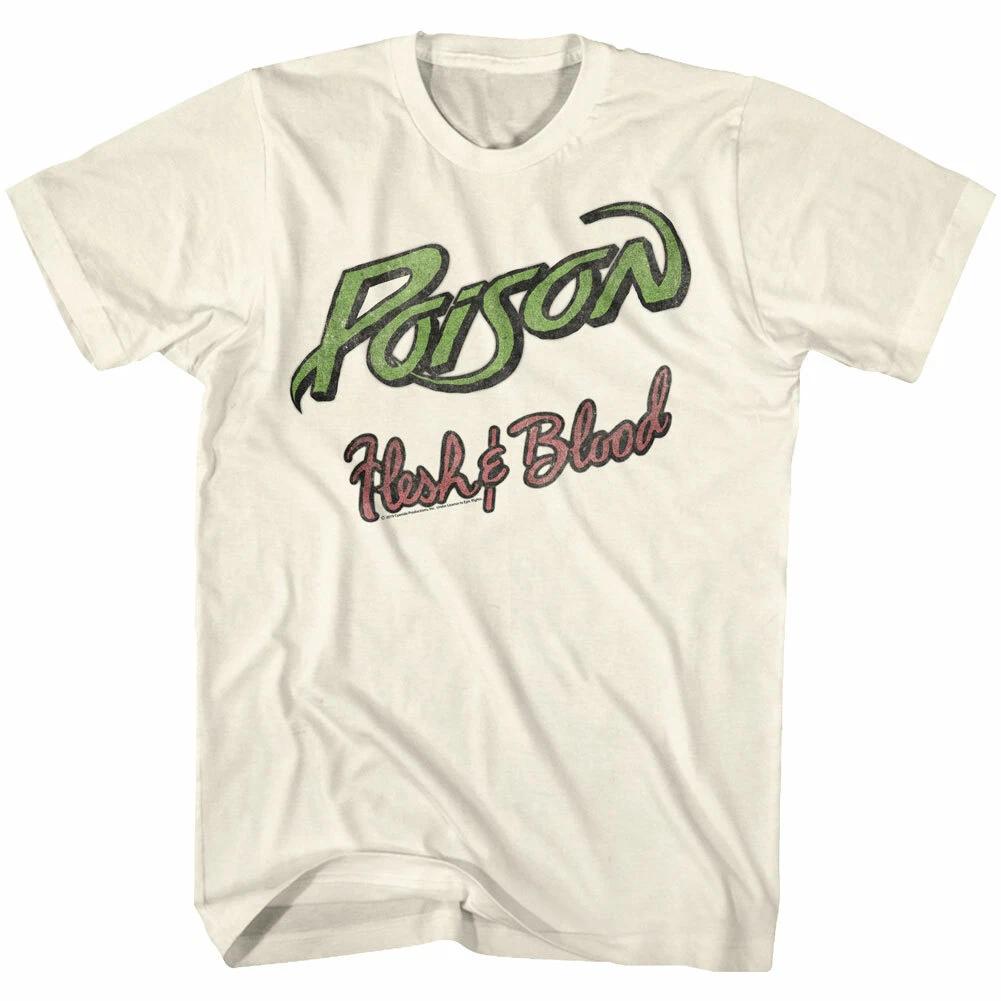 Poison Look What The Cat Dragged In Men s T Shirt 80 s Rock Band Merch S