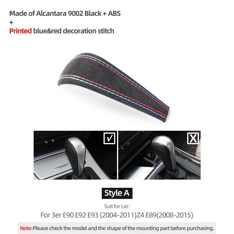 Betterhumz For BMW E90 E60 E87 E92 E91 E61 X1 X3 X5 Gear Shift Knob Cover ABS Trim Car Made of Alcantara Interior Accessories