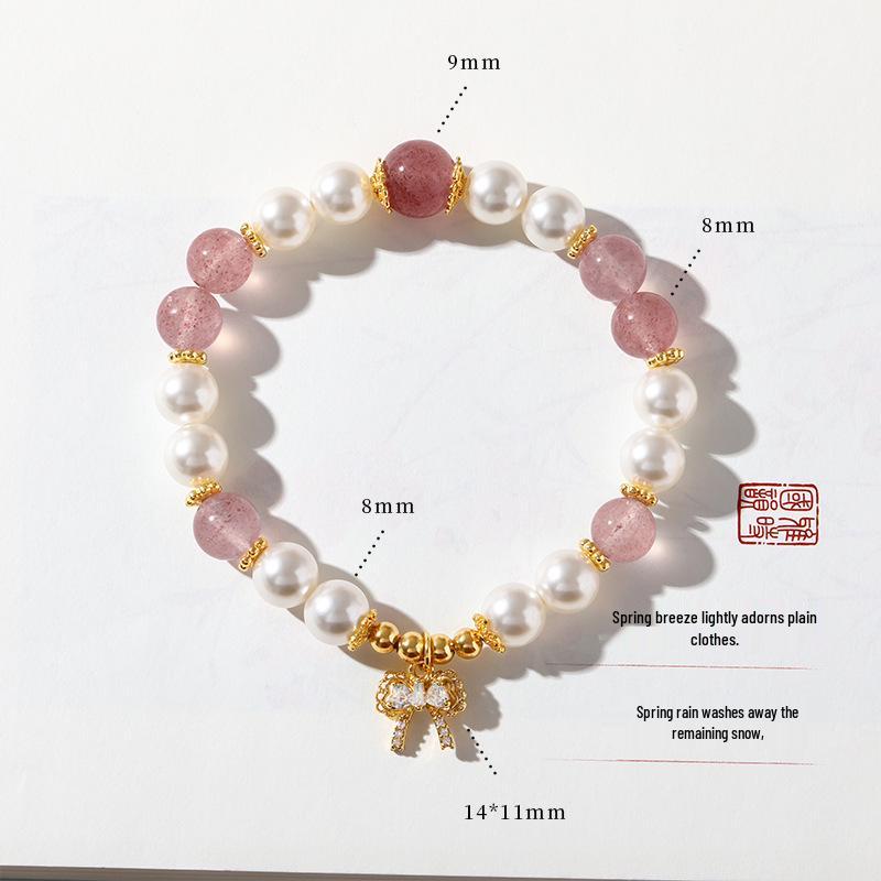 Aquamarine & White Crystal Beaded Bracelet: Fairy Summer Style for Girls, Sweet & Simple Fashion Hand Jewelry with a High-End Feel