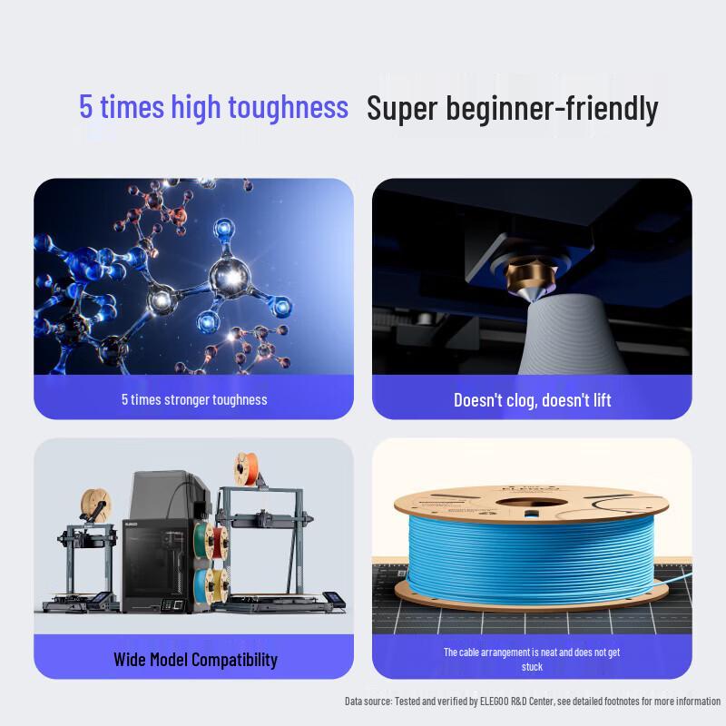 ELEGOO Silk PLA Black Red 1.75mm 3D Printer Filament