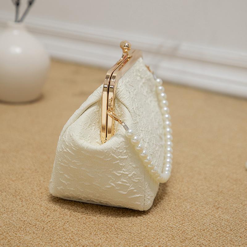 Perlentasche Sommer tragbar Muscheltasche Minitasche Umhängetasche mit Kette Perlen-Umhängetasche Damen