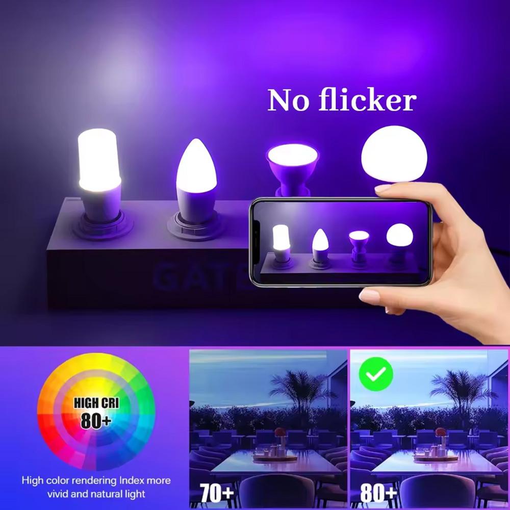 E27 RGB LED Light Bulb 220V with IR Remote Control Color Changing Multicolor + White Lamp Spotlight for Bedroom Party Home Decor
