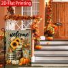2D Flat, 2D Flat Welcome Autumn Mason Jar Thanksgiving Garden Flag_1-28x40 Inch Outdoor Garden Flag Double-sided Home Decoration Courtyard Decoration