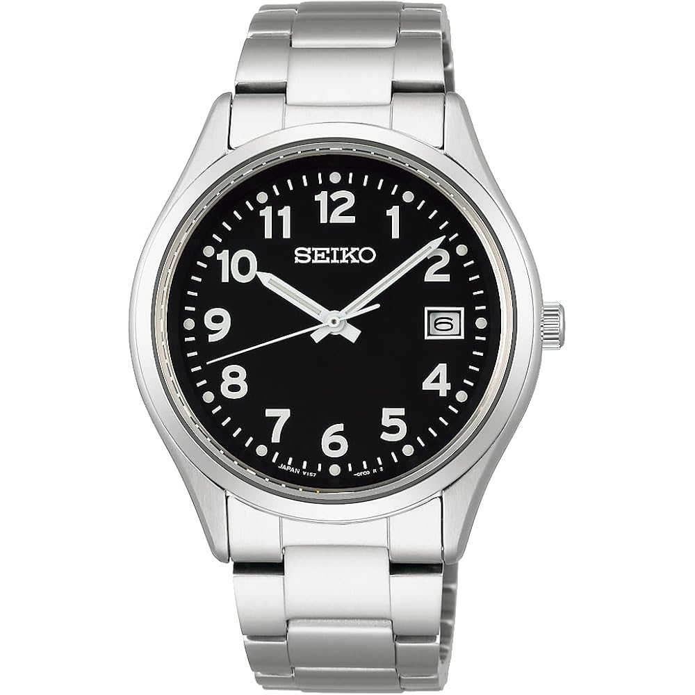 

Seiko Selection SBPX155 Серия Мужские часы на солнечной батарее Черный циферблат Нержавеющая сталь Календарь даты Парная модель