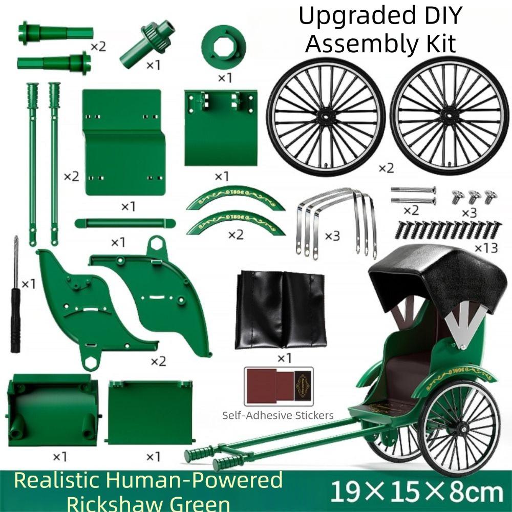 1:10 DIY Rickshaw Toy Handmade Simulation Rickshaw Miniature Rickshaw Model  Photo Prop