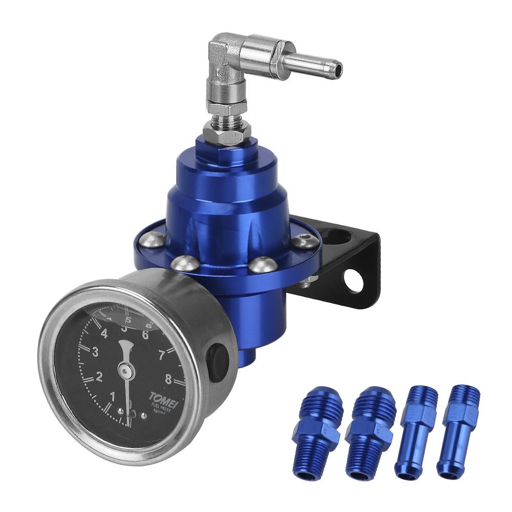 Universal Aluminum Vehicle Refitting fuel Supercharger Adjustable Fuel Pressure Regulator with Gauge Kit car Pressure Regulators 5