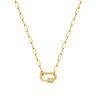 Collar con Colgante de Imperdible de Seguridad para Mujer, Acero Inoxidable Circonita Clip Gota Cadena Ajustable Chapado en Oro de 18k