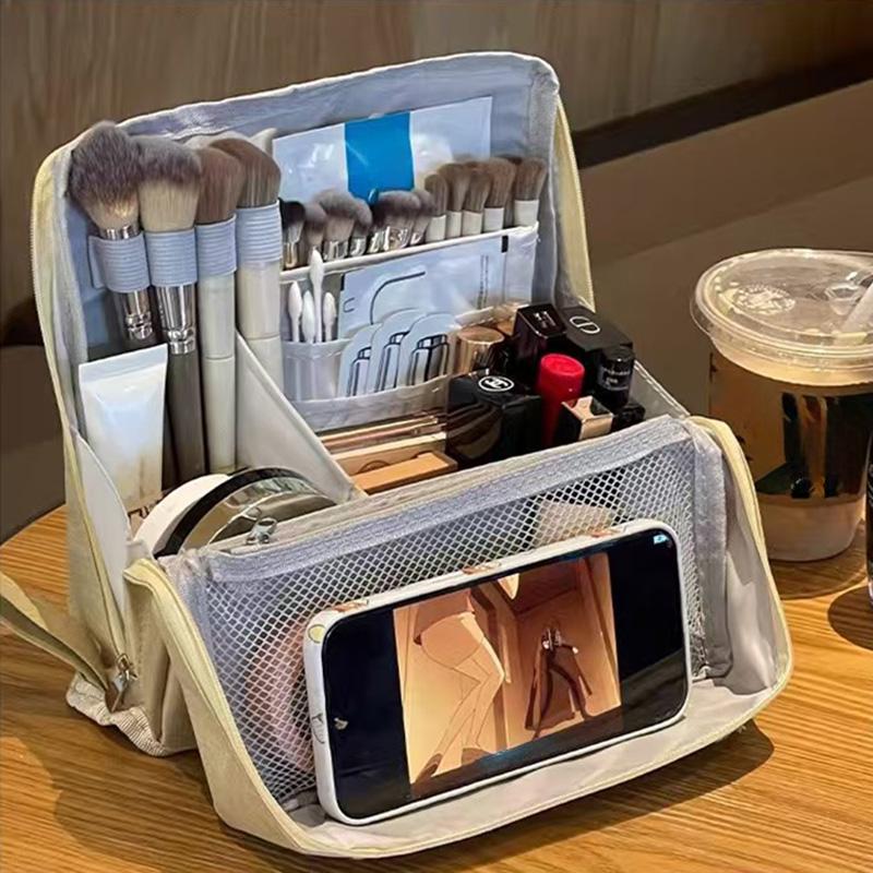 Multipurpose Large Capacity Oxford Cloth Vertical Cosmetic Bag,Travel Cosmetic Storage Bag,Portable,Waterproof,With compartments