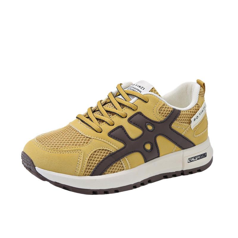 

New dad shoes women s summer student sports Forrest Gump shoes casual shoes with heightened thick soles 35 жёлтый