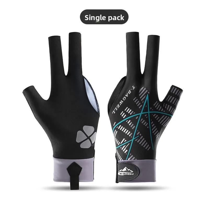 Billiards Gloves Show Three Fingers High Elasticity Breathable and Light Snooker Non-slip Left Hand Is Only for Men and Women