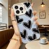 Black Hand-Drawn Hearts Pattern Hard Phone Case for Xiaomi Redmi Note 15 14 13 12 11 Pro Plus Shockproof Protective Cover