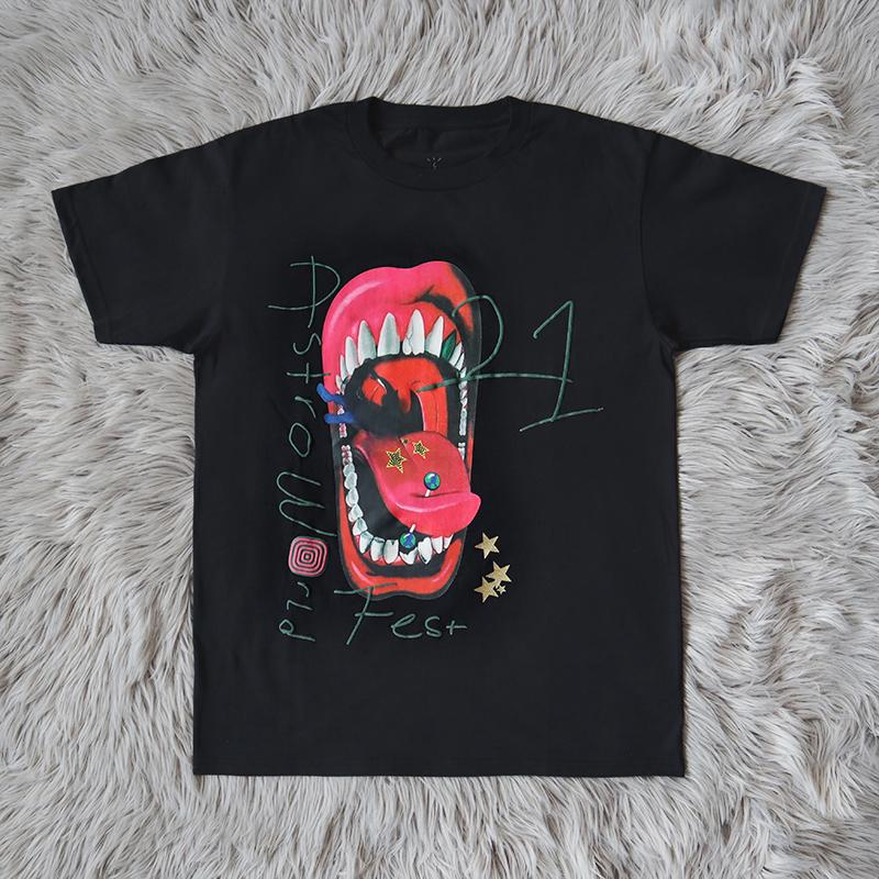 

Travis Scott Ts Astrofest Cactus Jack Mouth Tee Tour Short Sleeve T-shirt for Men and Women Is A Trend for All Seasons 4XL
