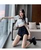 2025 Summer High-Waist Irregular Design Black A-Line Women's Casual Shorts