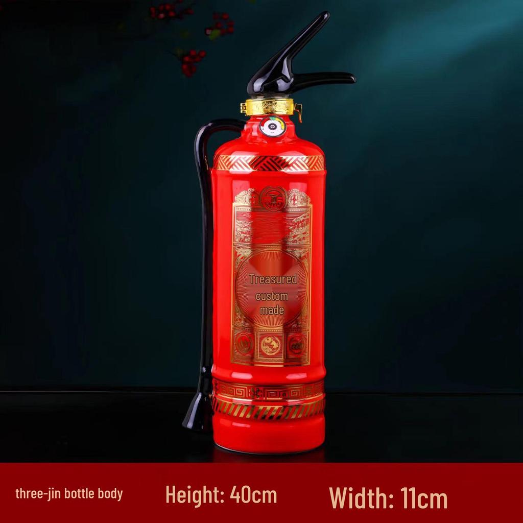 Jingdezhen Ceramic Fire Extinguisher Wine Bottle: Creative Sealed Wine Jar and Craft Pot for Home Storage