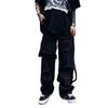 At Marvelous Distressed Faux Layered Denim Long Pants Men's (ST/No. 23244) (M, Black)