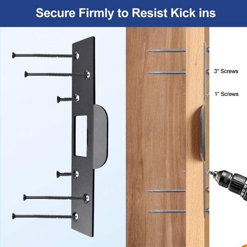 Heavy Type Door Strikes Plate Reinforced Length Covers Worn Slots And Improper Woodwork Repairs Stainless Steel Construction