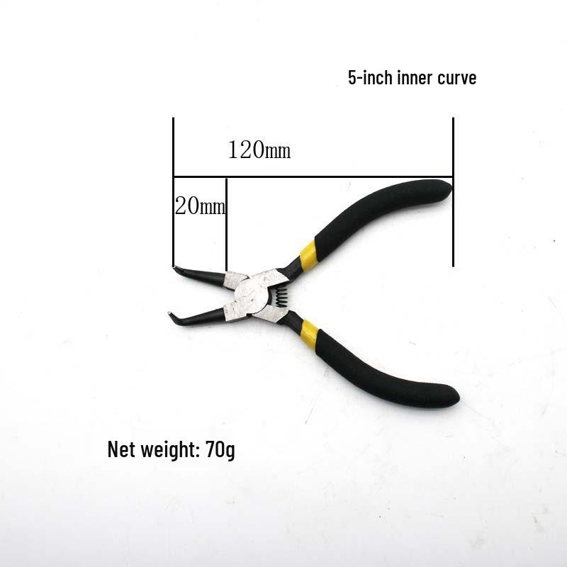 5" Industrial-Grade Multifunction Circlip Pliers - Dual-Use, Inner & Outer Straight, Manual Disassembly Tool