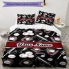 3PC Custom Name Baseball Gloves Bats Bedding Set Duvet Cover Closure Includes 1 Duvet Cover & 2 Pillowcases for Bedroom