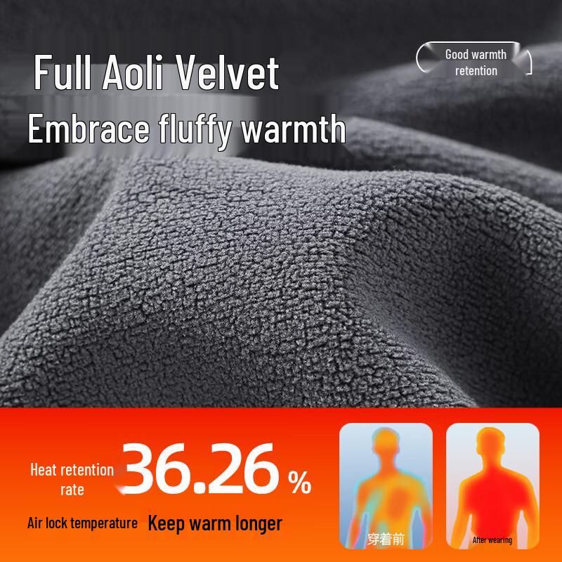 Jeanswest Men's Winter Fleece-Lined Straight-Leg Casual Pants