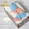 12pcs Newborn Milestone Cards Paper Made Memorial Monthly Milestone Photo Cards Commemorative Baby Birth Baby Photography Props