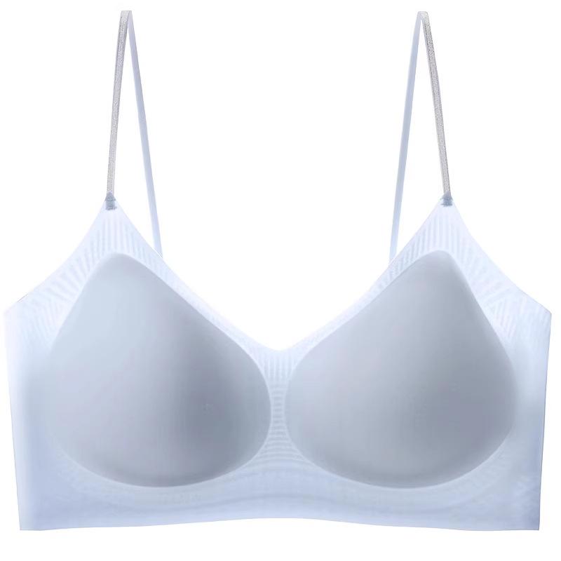 

Traceless tube top foundation, invisible underwear, small breasts gathered, sub-breasts, thin shoulder straps, beautiful back, bra cover integrated M【75ABC】 очистить синий