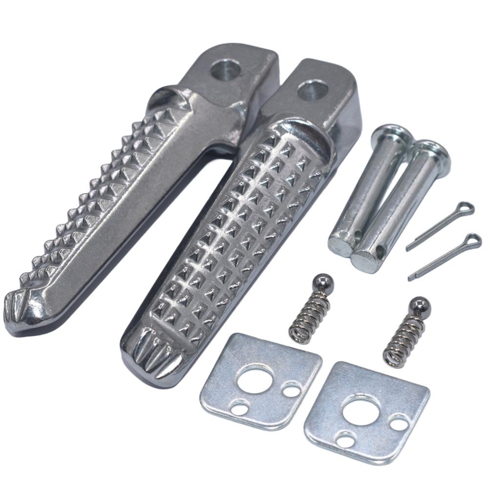 1 Pair Motorcycle Foot Pegs Footrests Black Pedals Aluminum Alloy Pedals Suitable For Most Motorcycles Wear-Resistant серебряный