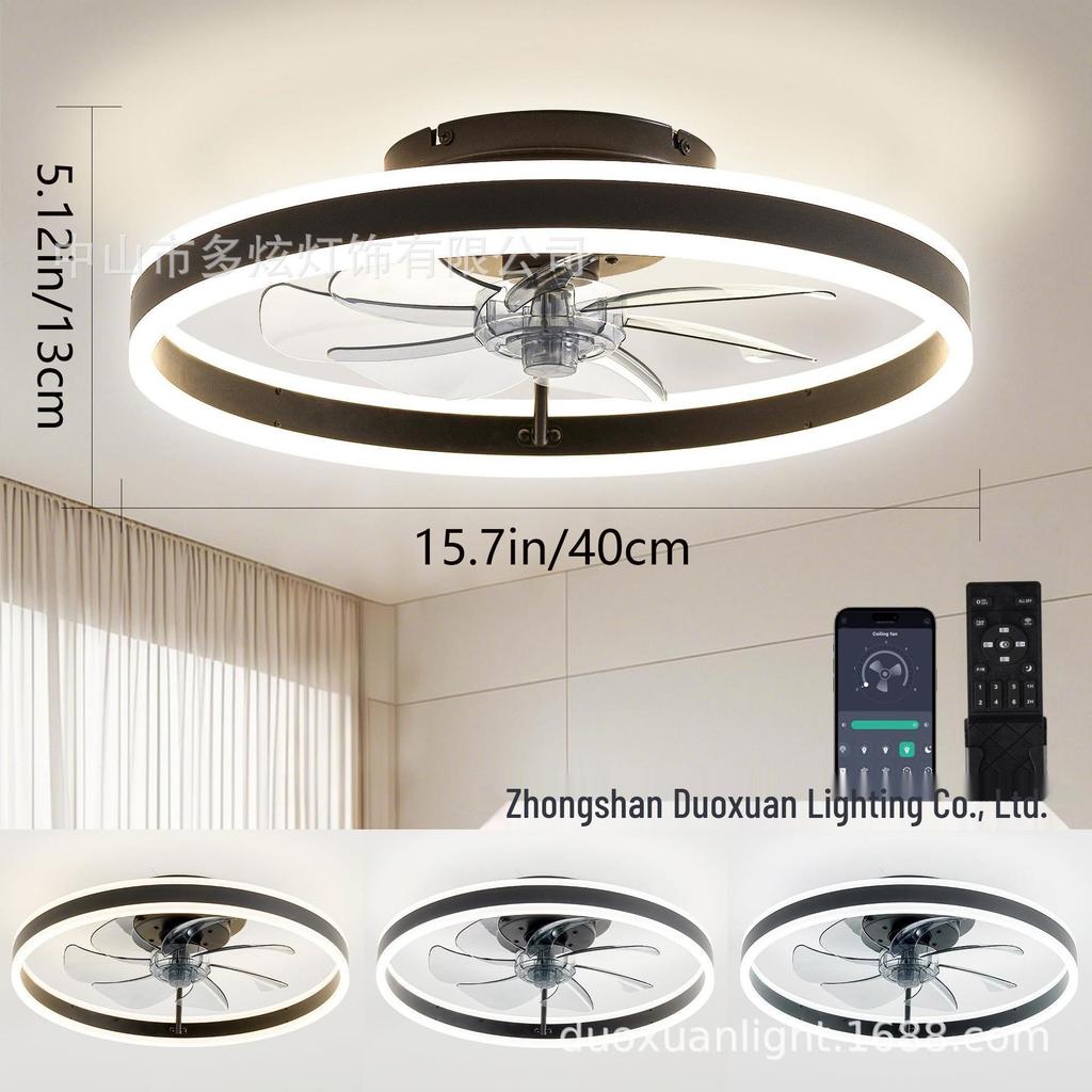 Modern Minimalist Ceiling Fan Light for Bedroom, UL Certified, 110V