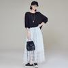 MEIYANG Flowing Philosophy Tencel Silk Blend Long Sleeve T-Shirt