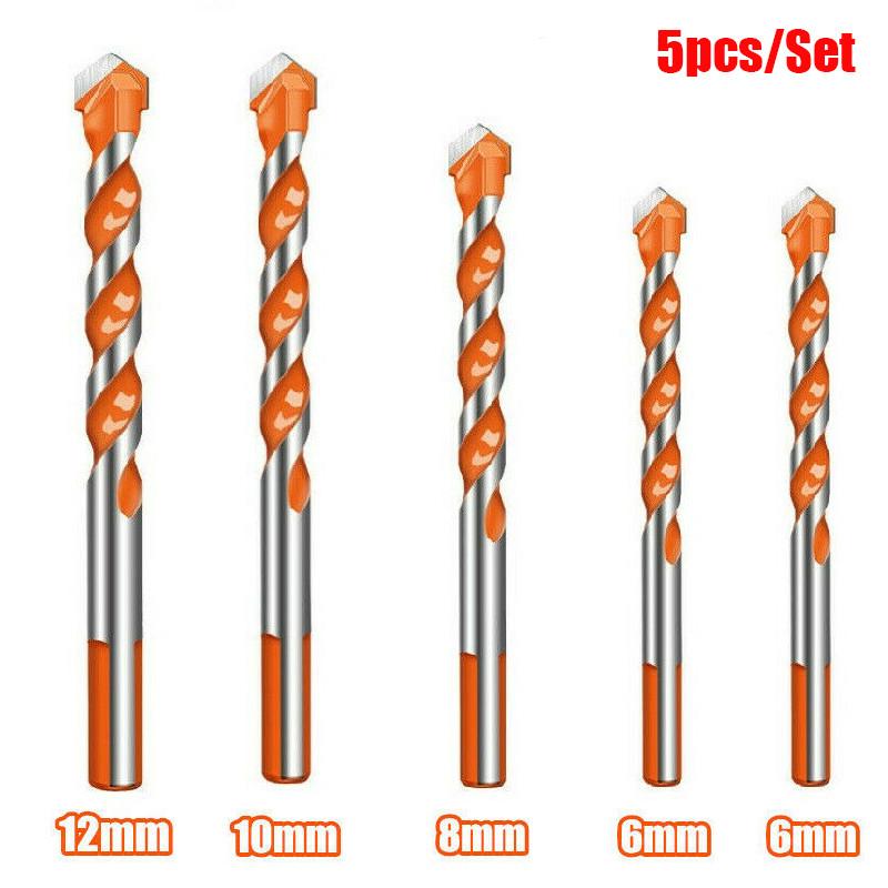 

Многофункциональный набор треугольных сверл для бетона, керамической плитки, стекла, кирпича, стены, пластика, дерева, ручная дрель, открывалка для отверстий, инструмент по дереву 5Pcs