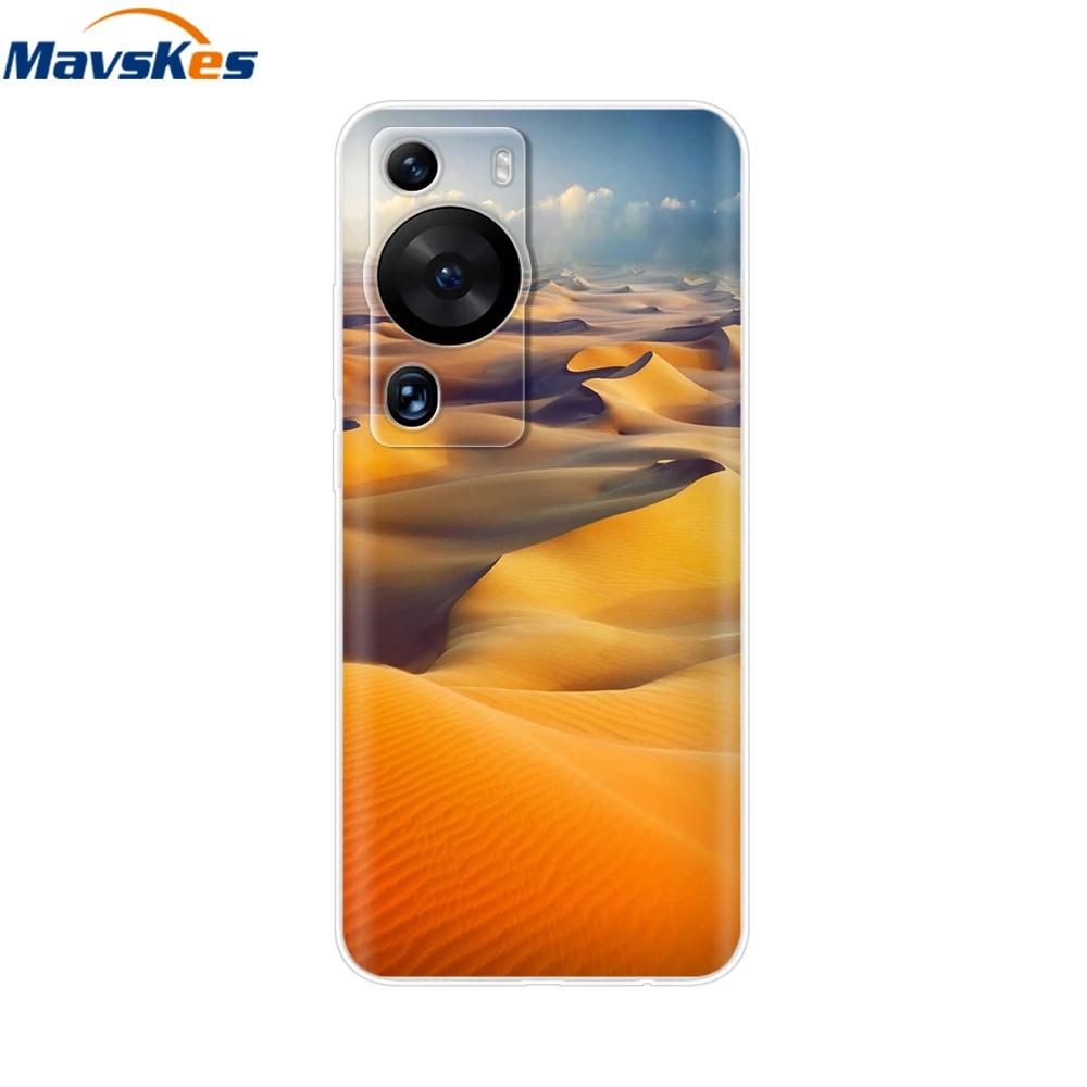 For Huawei P60 Pro Case Cute Heart Cartoon Painted Silicone Clear TPU Back Cover For Huawei P 60 P60 2023 P60Pro Phone Cases