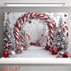 2D Flat Candy Cane Christmas Backdrop Cloth for Xmas & Holiday Themed Photoshoot Decor