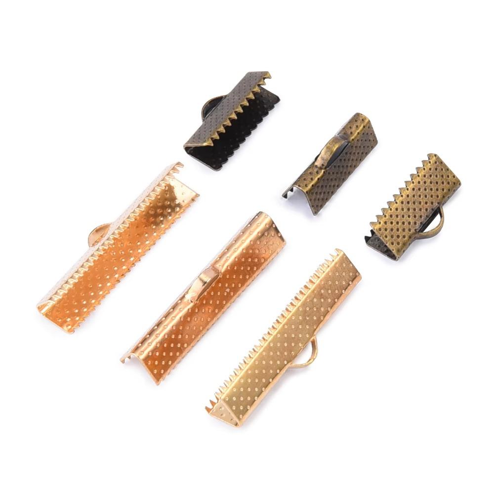Crimp Beads Cove Clasps Cord End Caps String Ribbon Leather Clip Foldover Connectors Accessories for DIY Jewelry Findings