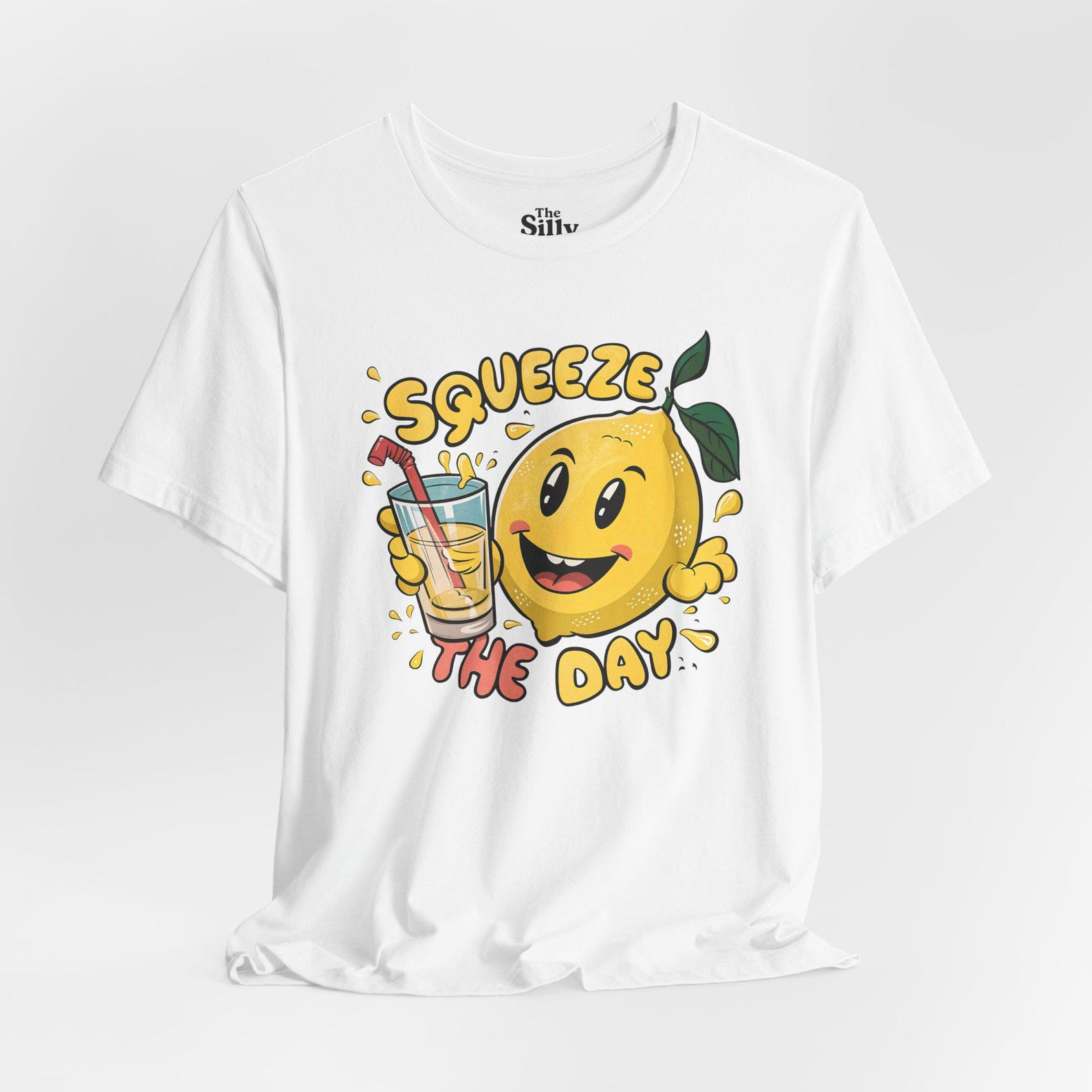 Squeeze The Day Lemon T-Shirt, Funny Retro Cartoon Tee M