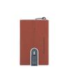 Piquadro, Black Square, Leather Card Holder, Square Sliding System, Brown, Unisex