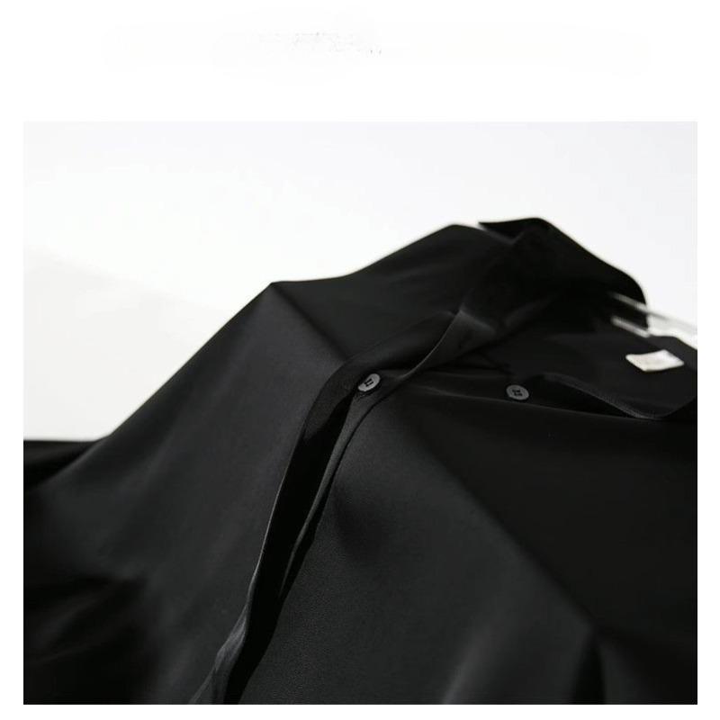 White Satin Shirt Loose Fit Spring Autumn Black Blouse Fashionable Design High Quality Comfortable Stylish Top