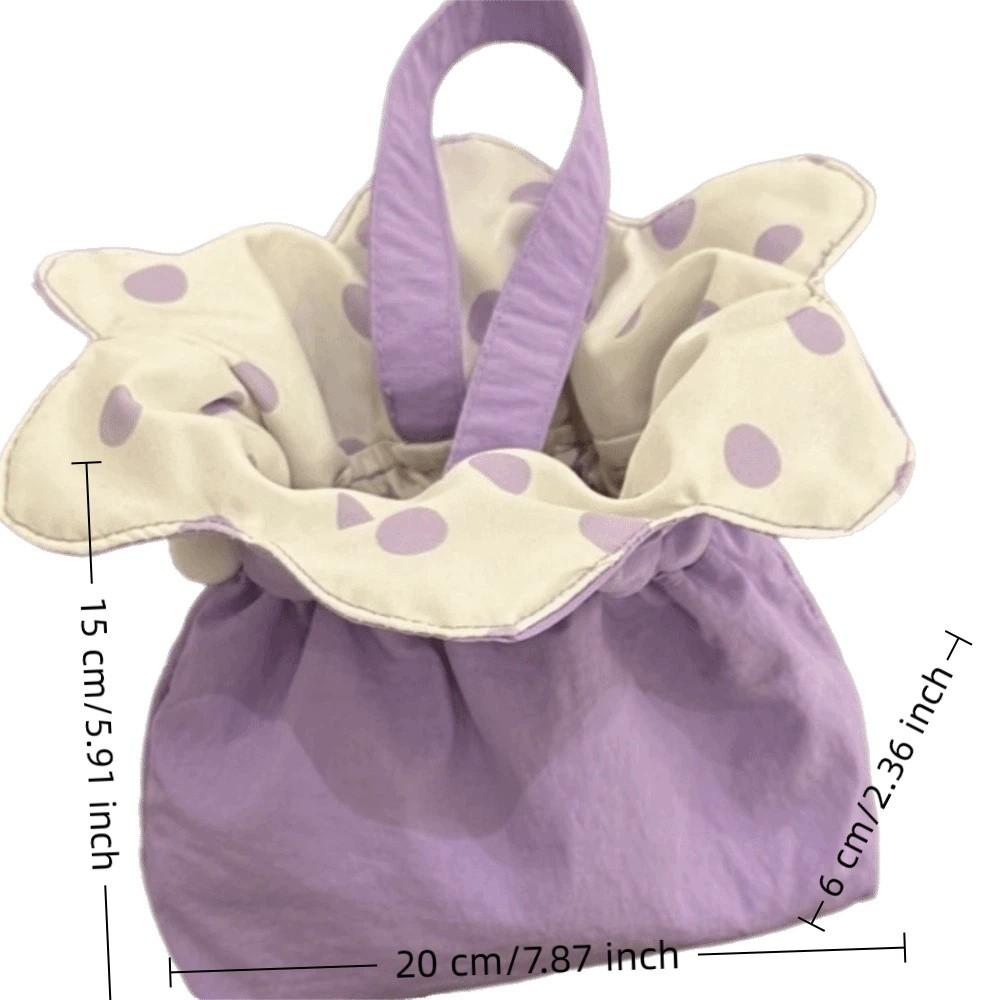 Canvas Drawstring Bag Nylon Irregular Handbag INS Flower Shape Bucket Bag Vacation