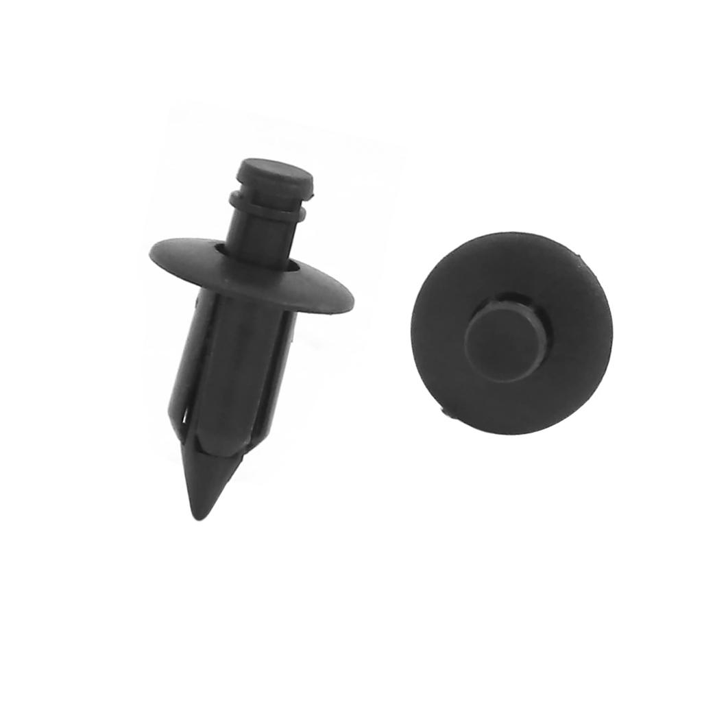ACROPIX Zipper Rivets Plastic Door Trim Push Pins Universal 7mm Hole Black 50pcs