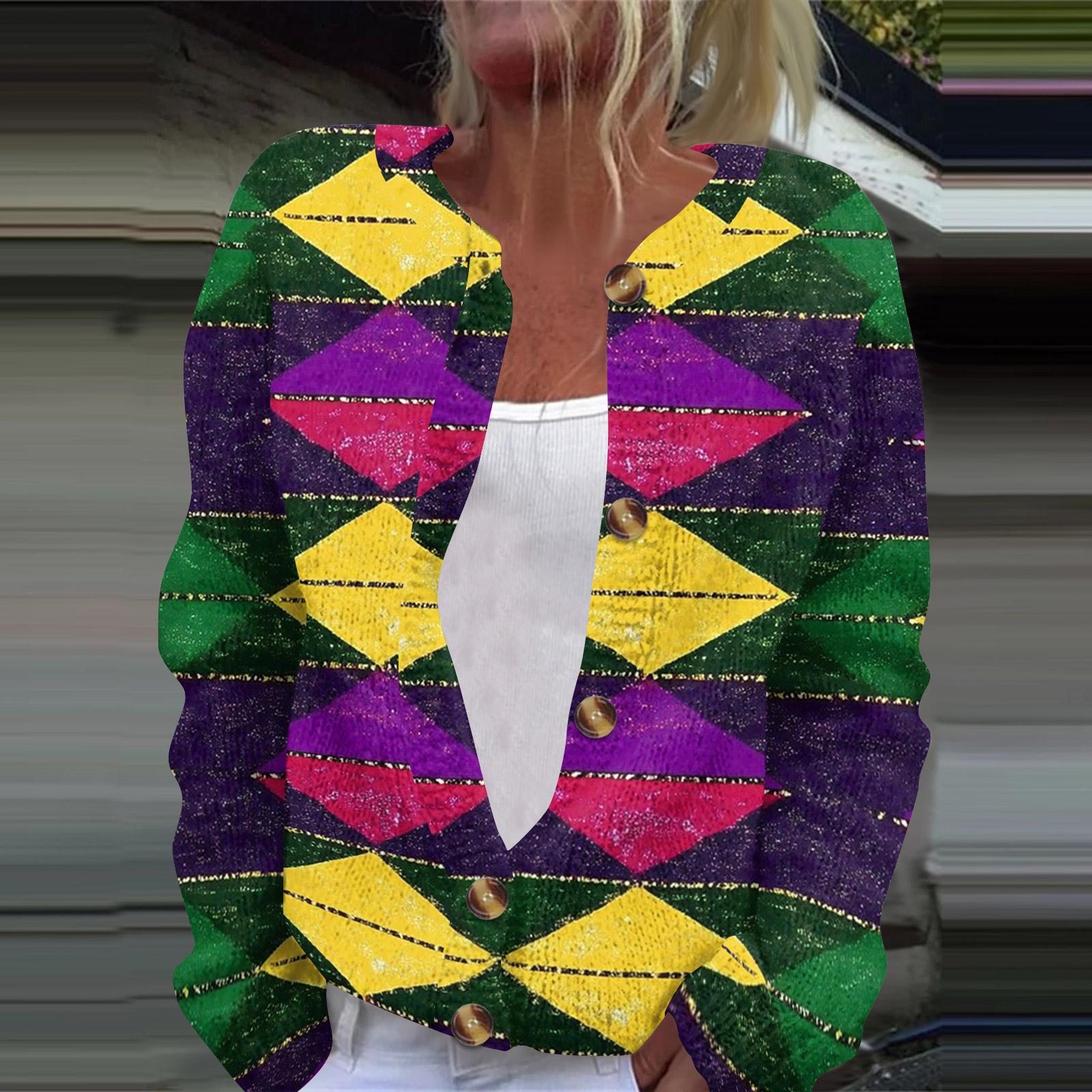 

Женская модная принтованная куртка с длинным рукавом и вязанным кардиганом на пуговицах XXXXL