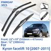 3PCS For Ssangyong Kyron Facelift 10 2007-2011 22" 19" 12" Front Rear Wiper Blades Windshield Windscreen Window Cutter Accessories 2009 2010 2011