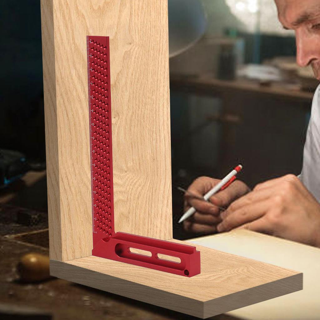 Precision Marking T-Ruler Aluminum Woodworking Scribe Marking Gauge Crossed-out Hole Scribing Ruler Measuring Tools
