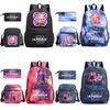 3Pcs/set Backpack with Shoulder Bag Pencil Case for Teenager Student Boy Girl School Bag Anime Printed Large Capacity Waterproof Bookbag Kid Gift