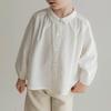 Boy's Buttons White Shirt Autumn Children Casual Lapel Collar Long-Sleeved Shirts Cardigan Girls Blouse