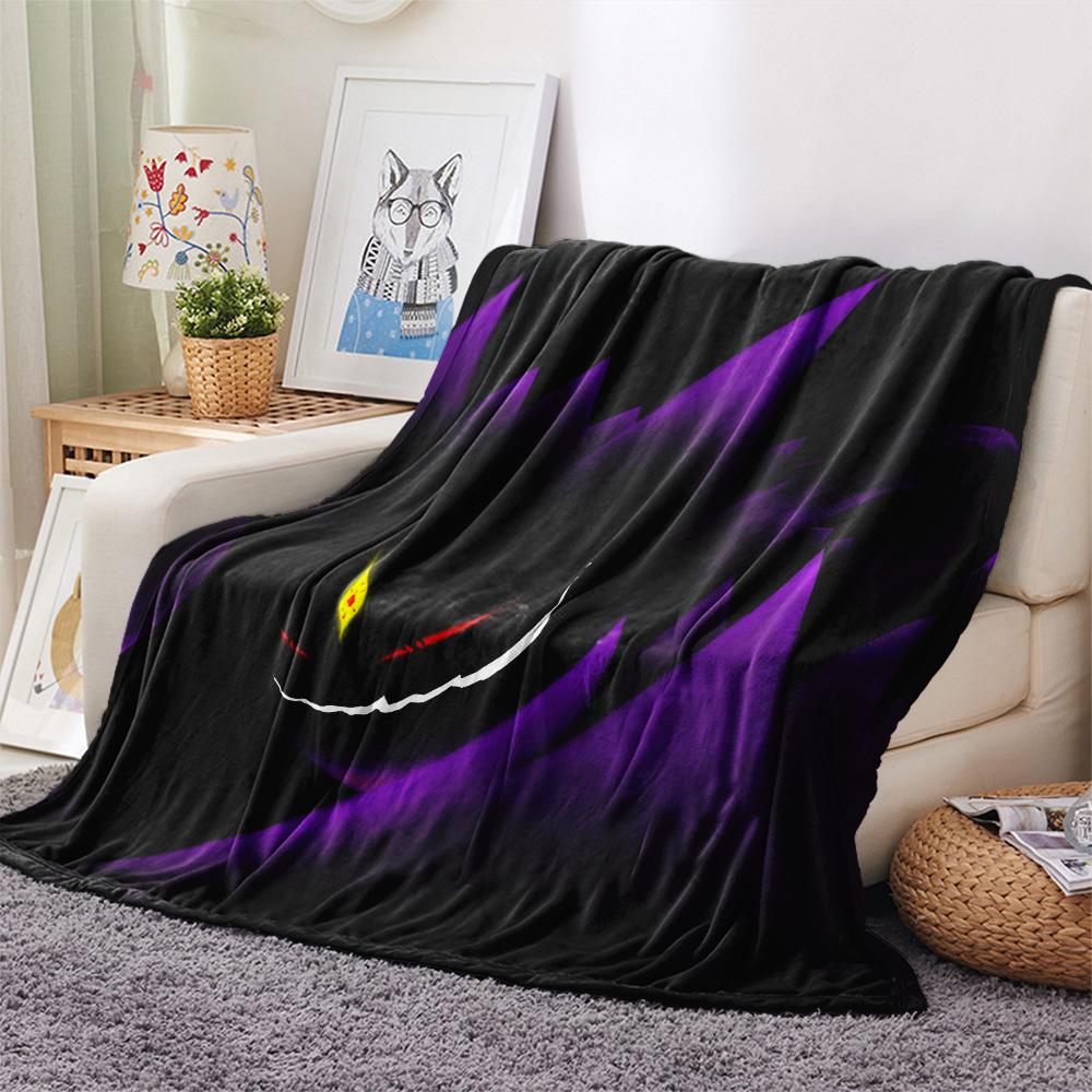 Gengar  Print Flannel Blanket, High Quality Comfortable for All Seasons, Home Decor, Warmth and Comfort