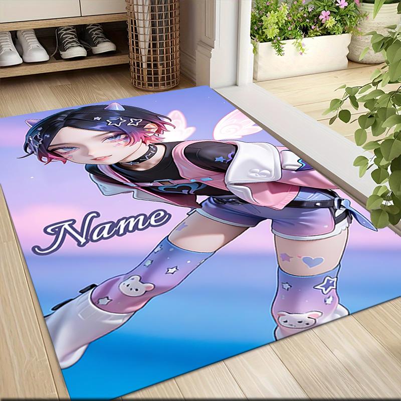 Custom Name "Fantasy Angel Journey" Carpet Rug Customizable Soft Washable Anti-Slip Home Living Room Sofa Mats Personalized Rug. 090999