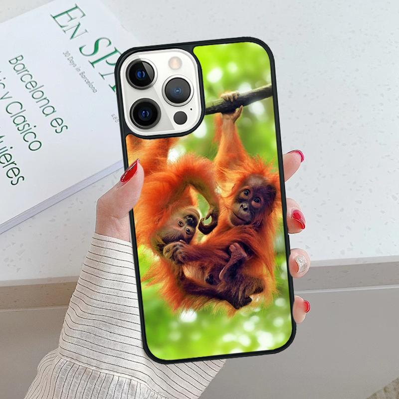 Orangutan Monkey Primates Animal Phone Case cover For iPhone 17 Air 15 16 16e 14 13 12 11 Pro Max Coque For Apple PLUS fundas