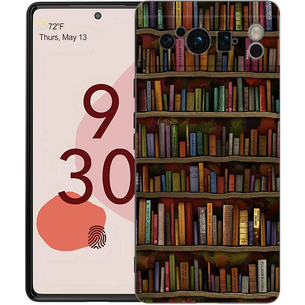 Luxury TPU Phone Case For Google Pixel 9 8 8A 7 7A 6 Pro XL 6A 5G Read Books Illustration Black Soft Back Cover