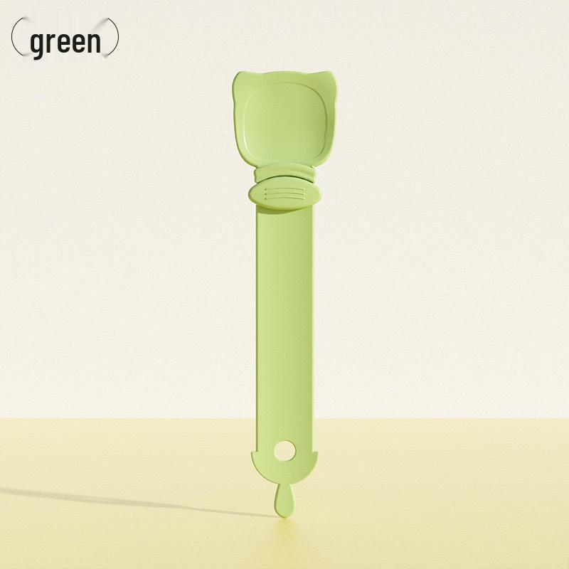Cat Treat Squeeze Spoon - Food Grade Plastic Feeder зелёный