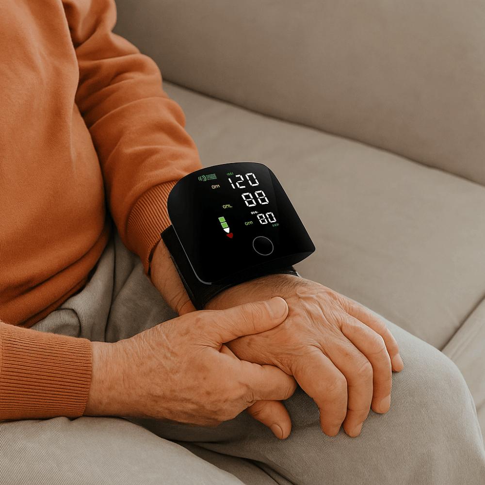 Smart Touch Digitalt Håndleddsblodtrykksapparat LCD-skjerm Sfigmomanometer Helseovervåking